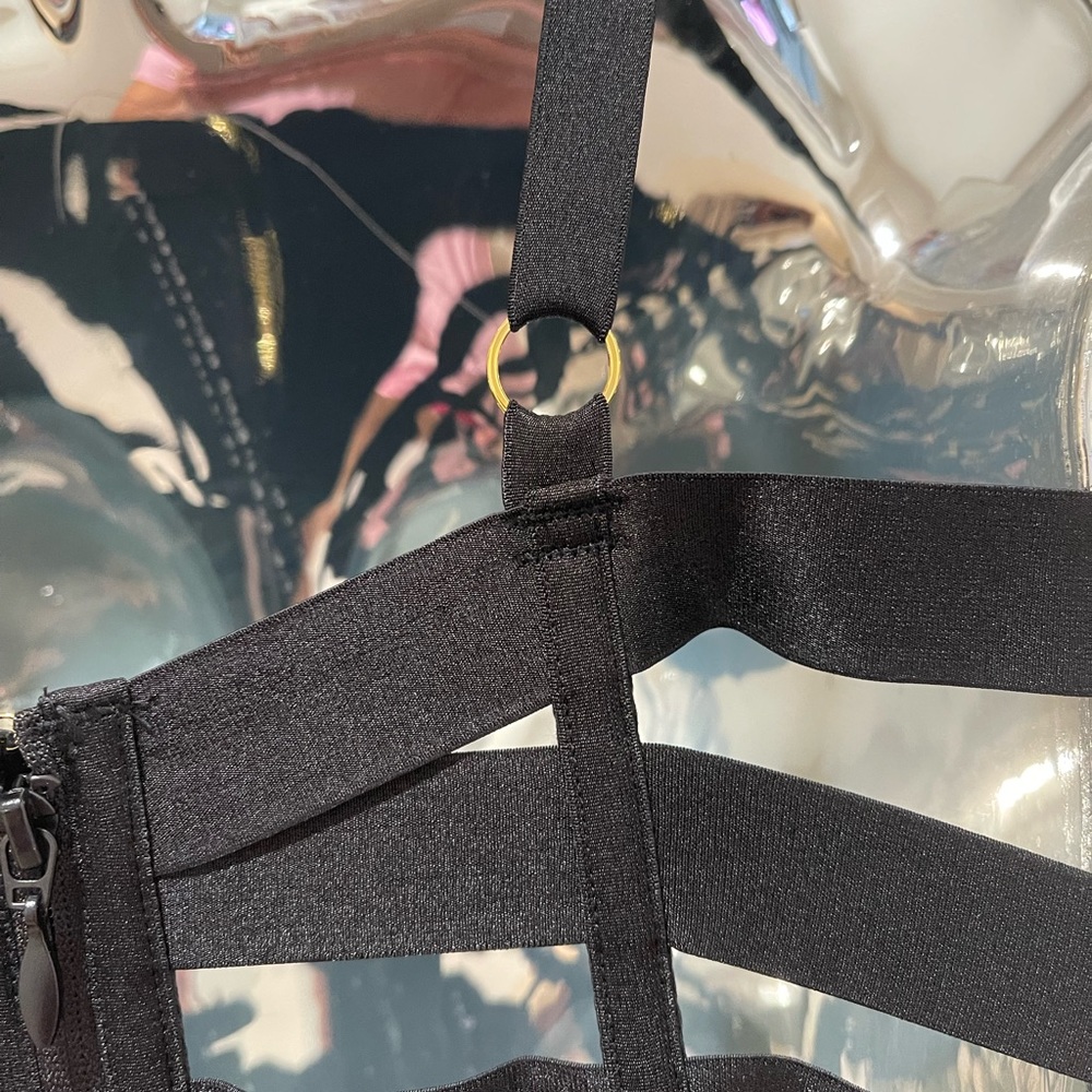 Victoria’s Secret RARE Black bondage corset Bra NWT  size Medium - Picture 7 of 8